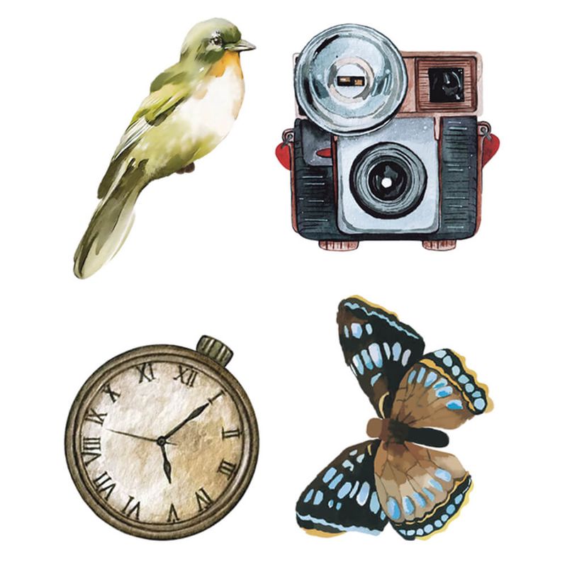 Aplique Papel Decoupage em Mdf Coleção Memórias Vintage Apm3-318 3cm Litoarte