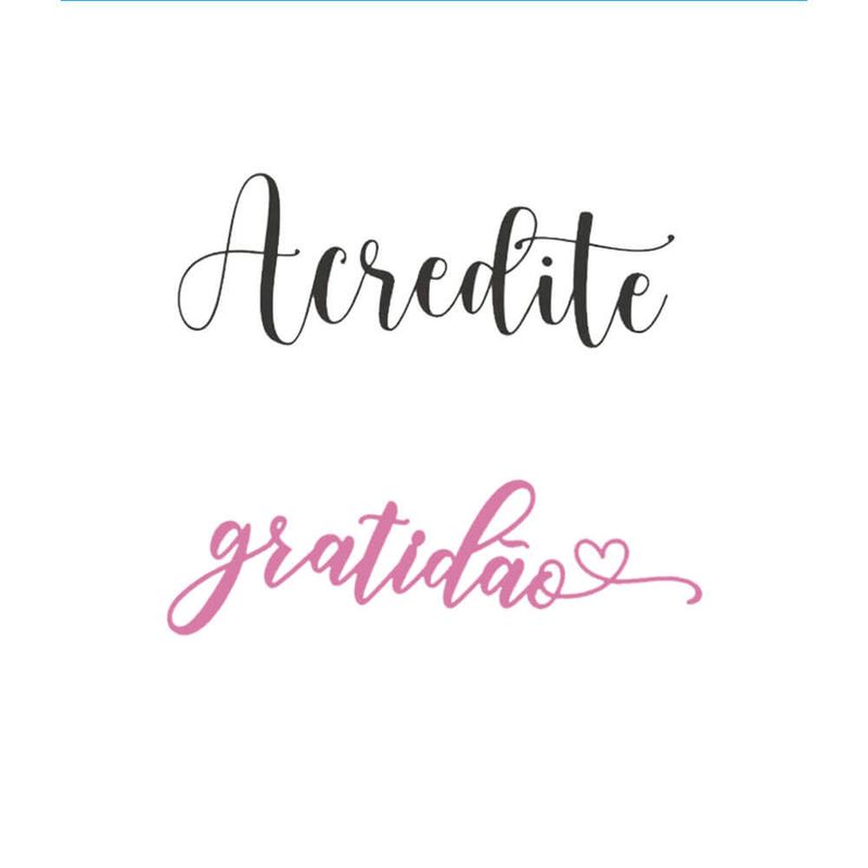 Kit 3 Aplique Decoupage Acredite e Gratidão Apm4-481 em Papel e Mdf 4cm Litoarte