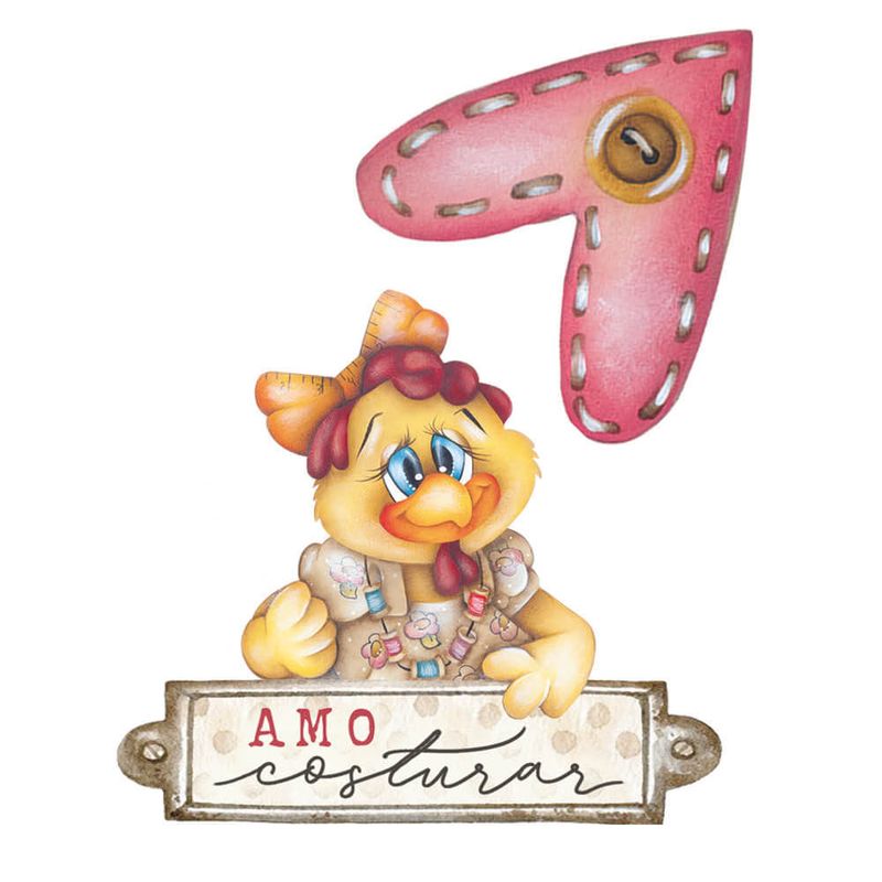 Kit 3 Aplique Decoupage Coleção Costura Vintage Apm4-491 em Papel e Mdf 4cm Litoarte