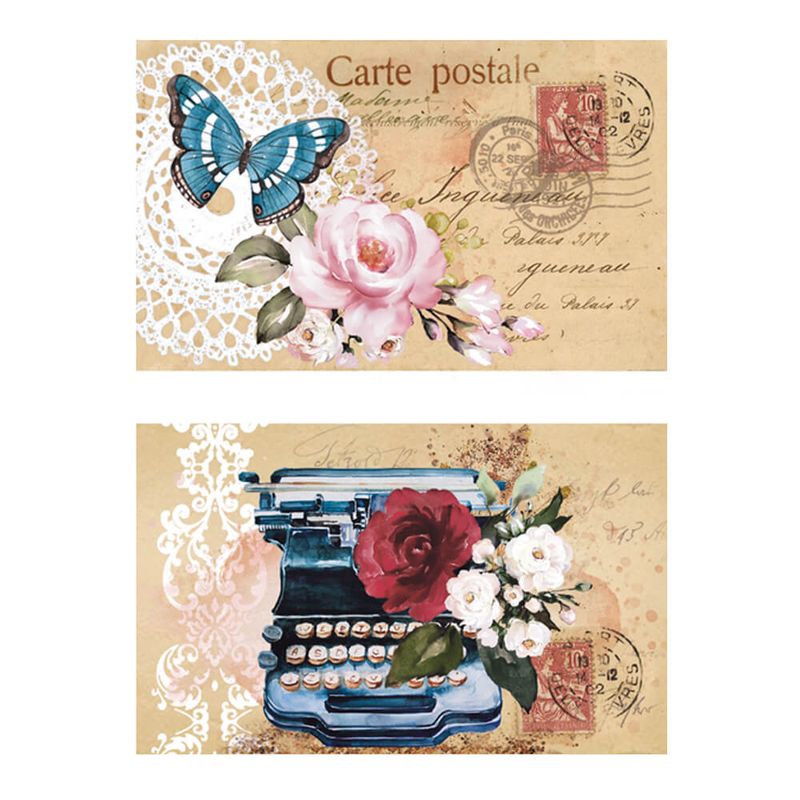 Kit 3 Aplique Decoupage Coleção Memórias Vintage Tags Apm4-497 em Papel e Mdf 4cm Litoarte
