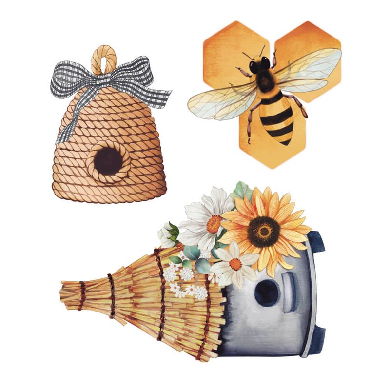 Kit 3 Aplique Papel Decoupage em Mdf Apm6-008 Coleção Momentos 6cm Litoarte