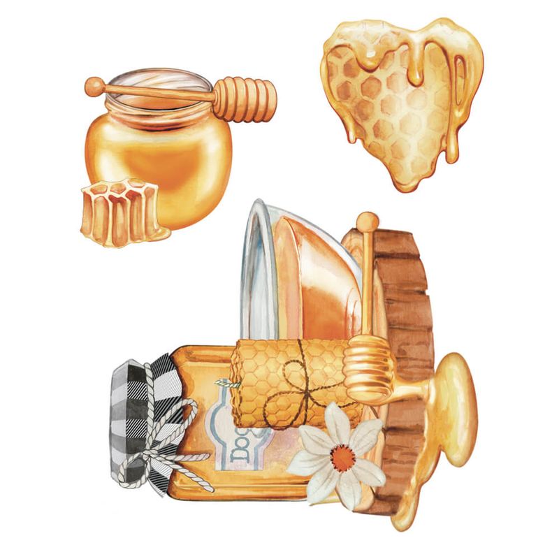 Kit 3 Aplique Papel Decoupage em Mdf Apm6-007 Coleção Doces 6cm Litoarte