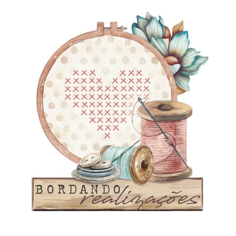 Kit 5 Aplique Papel Decoupage em Mdf Bastidor Apm8-1364 8cm Litoarte