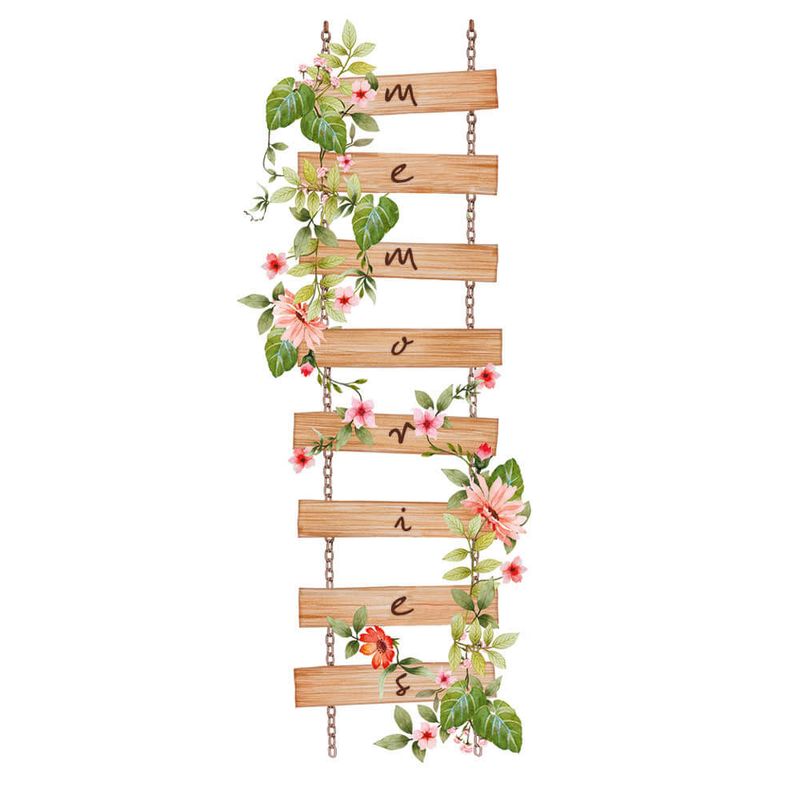 Kit 5 Aplique Papel Decoupage em Mdf Memóries Apm8-1351 8cm Litoarte
