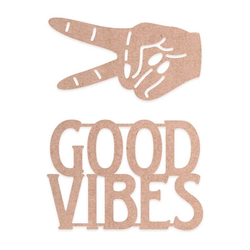 Aplique em Papel Cardboard Good Vibes Cbl-009 7,5x8,5cm Litoarte