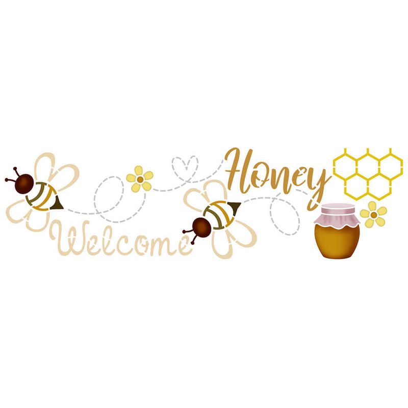 Stencil Pintura Welcome Honey 8,4x28,5 Ste-384 Litoarte