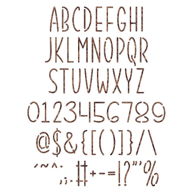 Stencil Pintura Alfabeto, Numeros e Simbolos Str-261 20x25 Litoarte