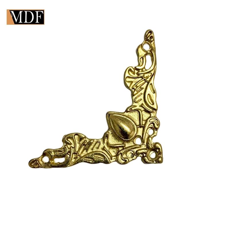 Pacote 50 Aplique Canto Arabesco M 265zle 47mm Zamac Dourado