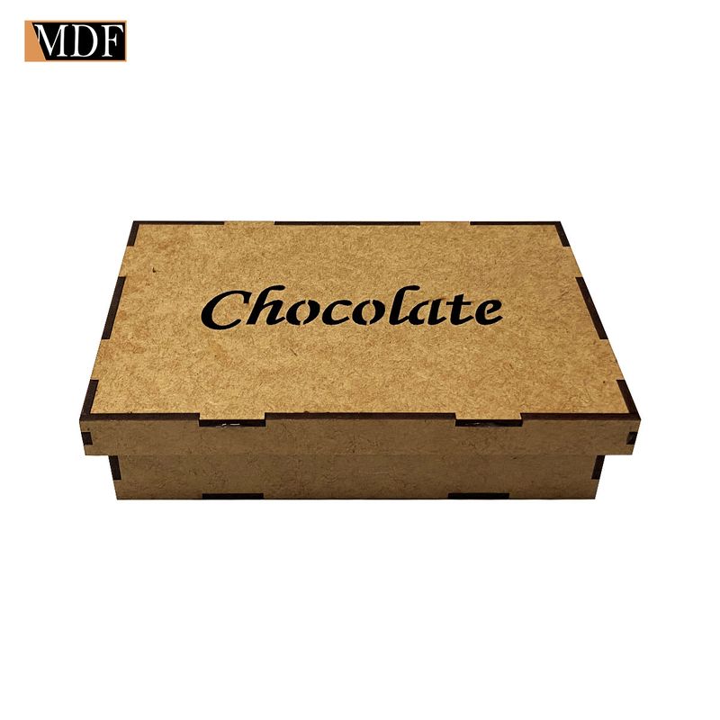 Caixa Retangular Tampa de Sapato Chocolate 16x10x4 Laser Mdf Madeira