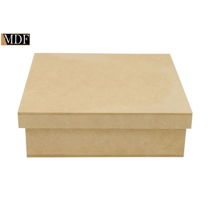 Kit 20 Caixa Quadrada Tampa de Sapato 20x20x8 Mdf Madeira