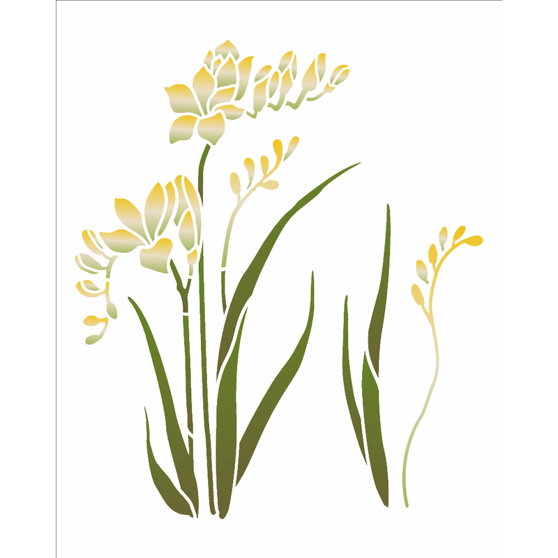 Stencil Pintura Flor Fresia 3320 20x25 Opa