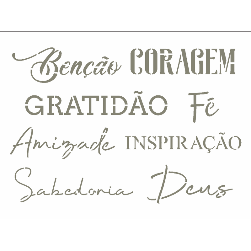 Stencil Pintura Palavras Lettering Iii 3311 15x20 Opa