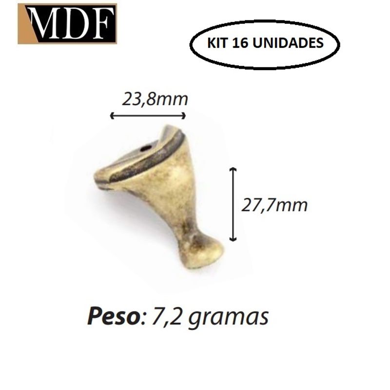 Kit 16 Pezinho Ondulado Liso 2,38 X 2,77cm Caixa e Bandeja Artesanato DOURADO
