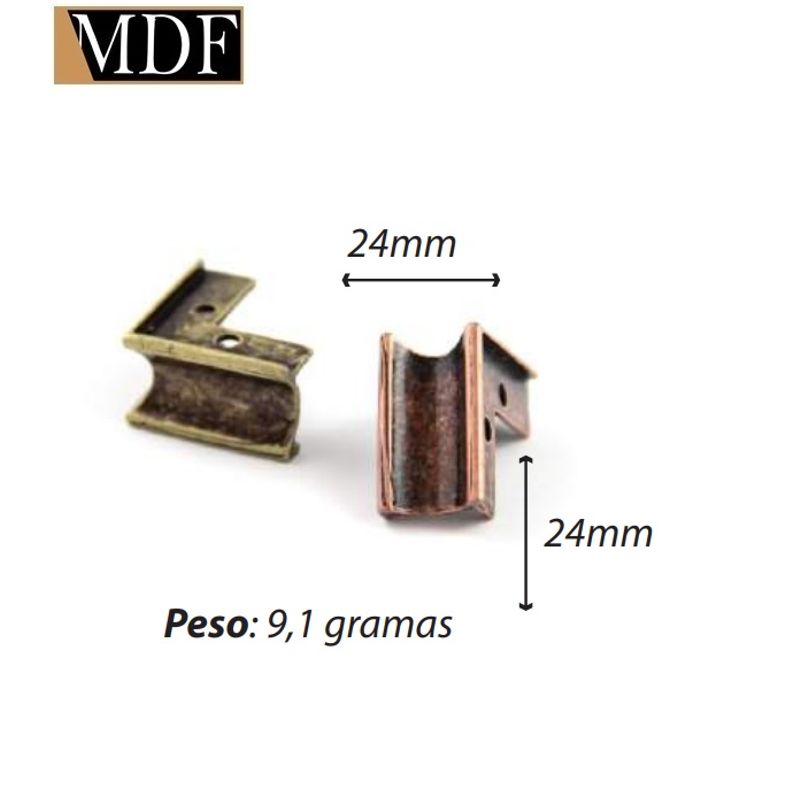 Pezinho Canaleta 2,4x2,4cm Caixa e Bandeja Artesanato DOURADO