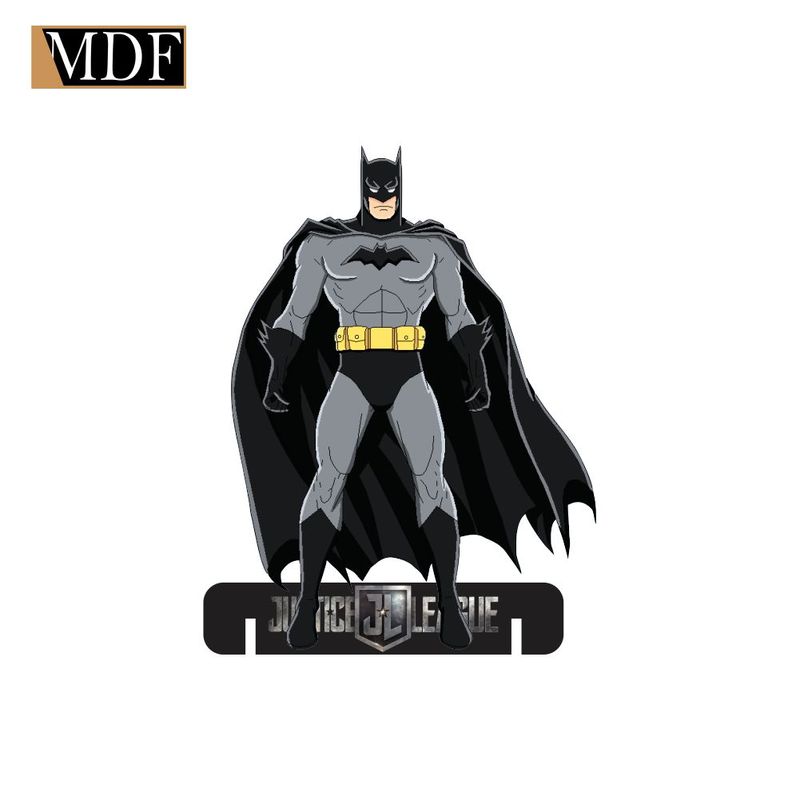 Totem de Mesa Homem Morcego Feras da Justiça 12cm Displays Aniversário Mdf Adesivado