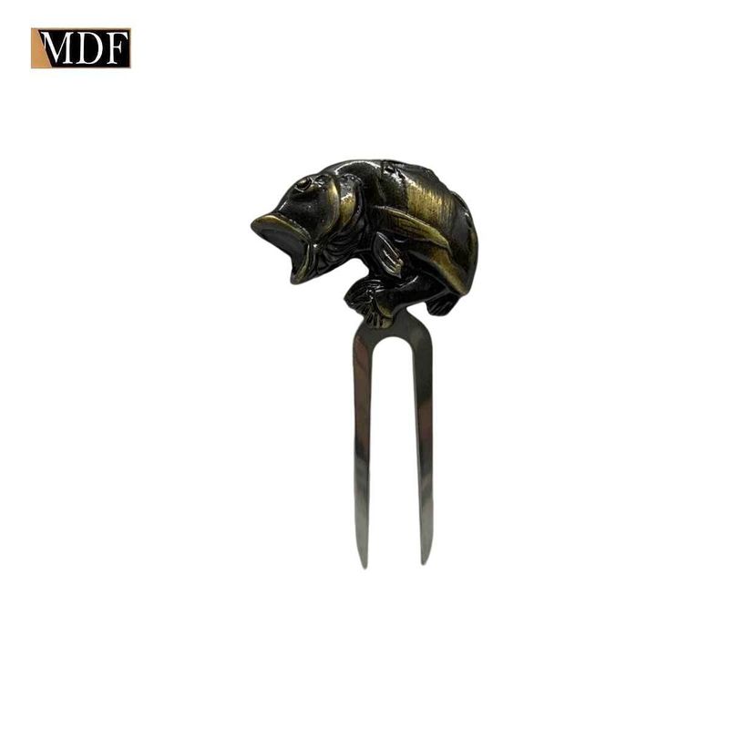 Espetinho Garfinho Petisco Peixe Super Luxo Zamac OURO VELHO