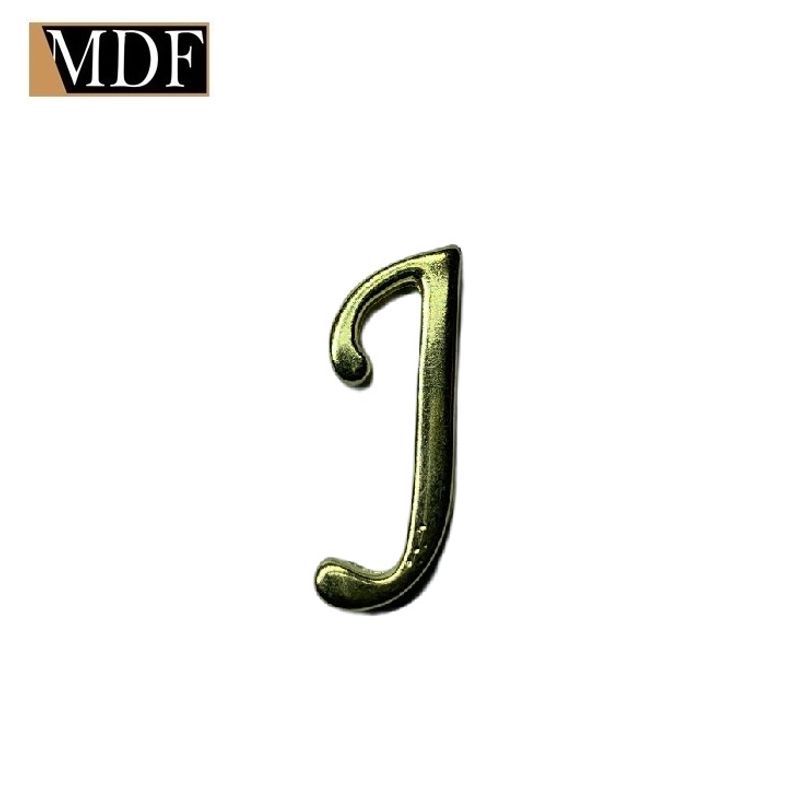 Letras do Alfabeto Apliques 2,22 X 2,56cm  Zamac Dourado LETRA J