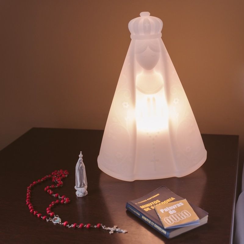 Luminária Abajur Bivolt Nossa Senhora Branca