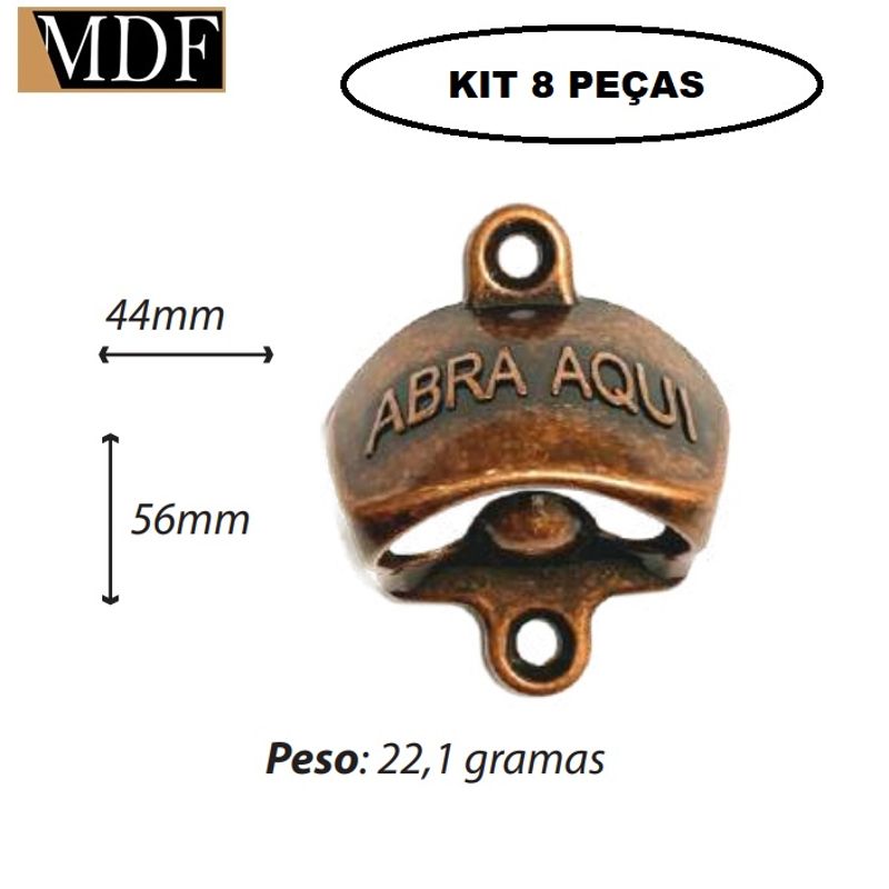 Kit 8 Abridor de Garrafa Abra Aqui Acessório Decoração Churrasco OURO VELHO