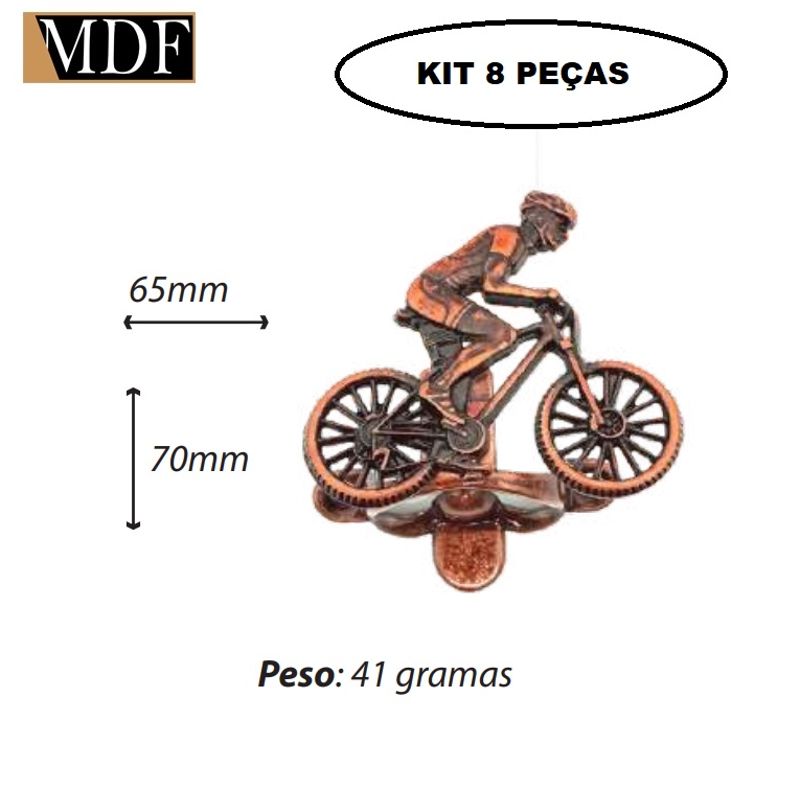 Kit 8 Abridor de Garrafa Ciclista Bike Acessório Decoração Churrasco OURO VELHO