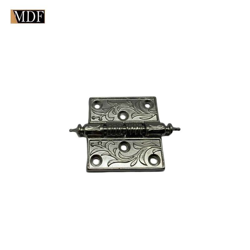 Kit 10 Dobradiça Trabalhada Flor para Caixa de Madeira 4,5x3,2cm Artesanato NÍQUEL