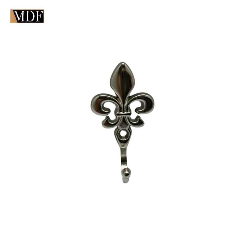 Kit 50 Gancho Flor de Liz 2,9x5,2cm Acessório Artesanato NÍQUEL