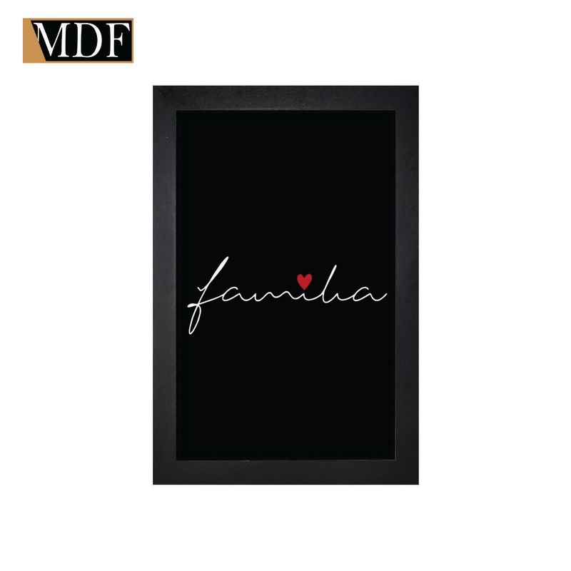 Quadro Decorativo Moldura Pintada Gel Familia 30x20 Mdf Adesivado