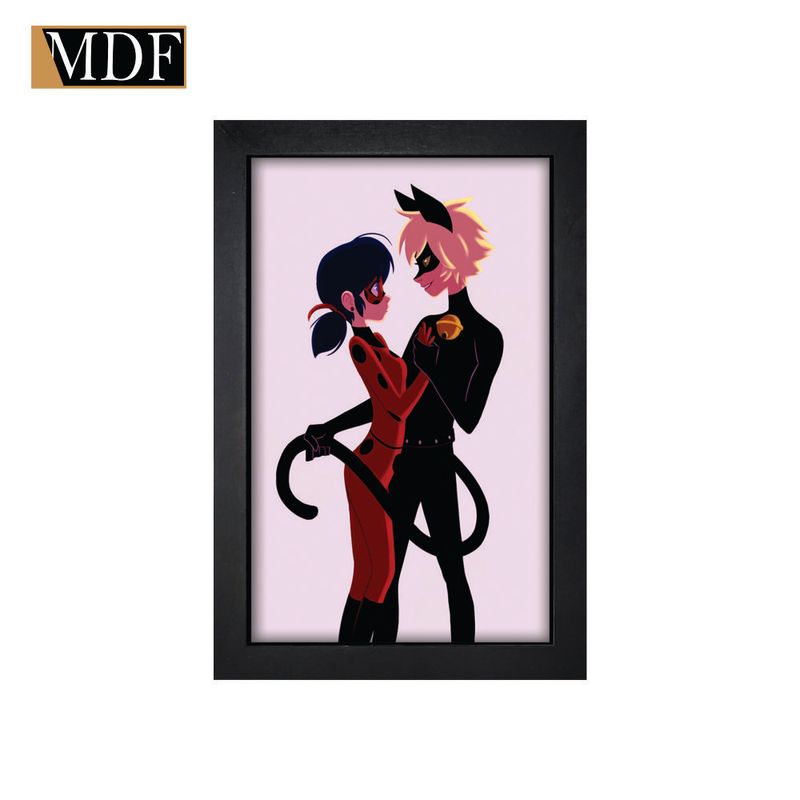 Quadro Decorativo Moldura Pintada Gel Desenho Infantil 30x20 Mdf Adesivado