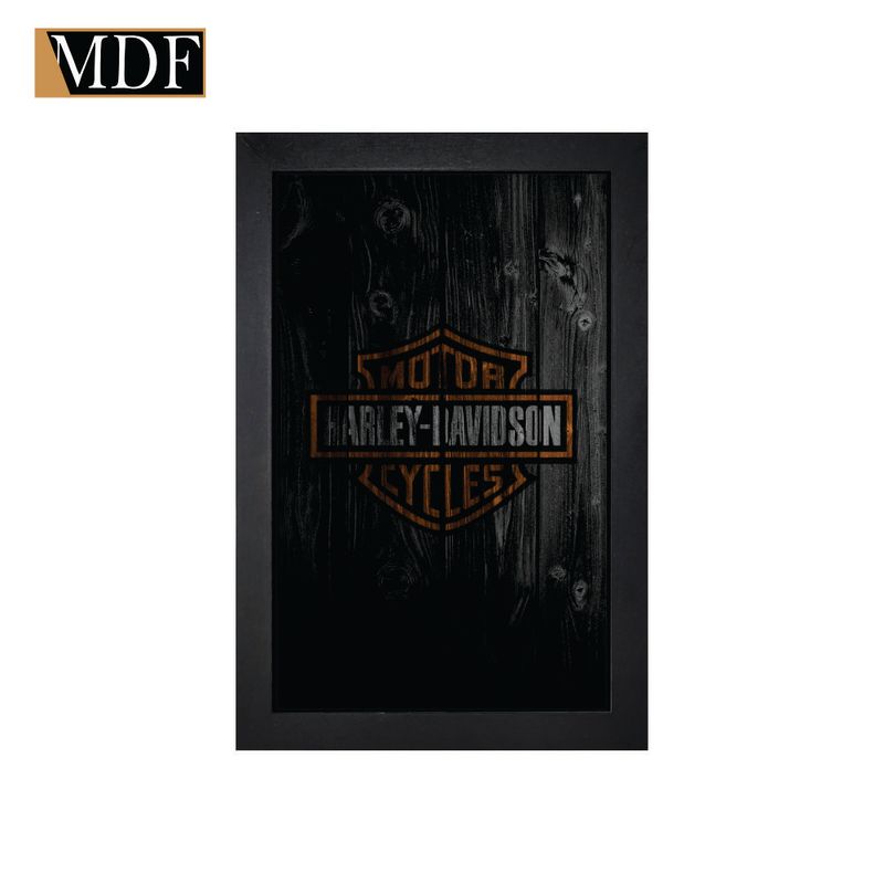 Quadro Decorativo Moldura Pintada Gel Motor Cicles 30x20 Mdf Adesivado