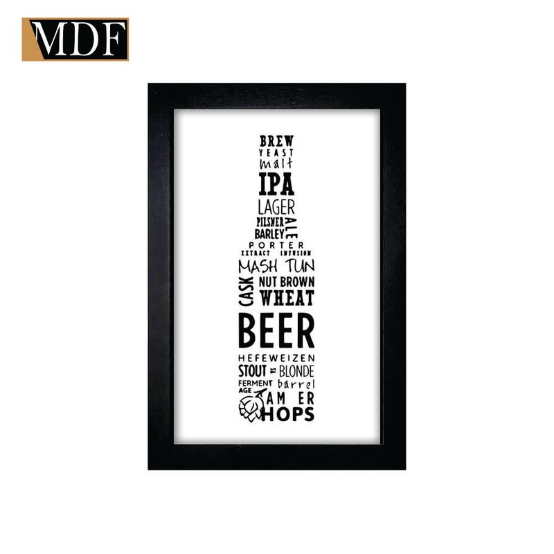 Quadro Decorativo Moldura Pintada Gel Beer 30x20 Mdf Adesivado