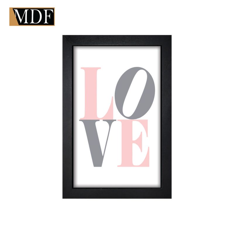 Quadro Decorativo Moldura Pintada Gel Love 30x20 Mdf Adesivado