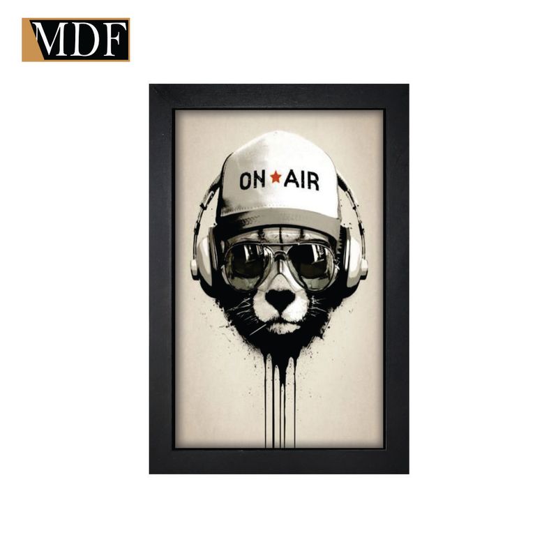 Quadro Decorativo Moldura Pintada Gel On Air Bear 30x20 Mdf Adesivado