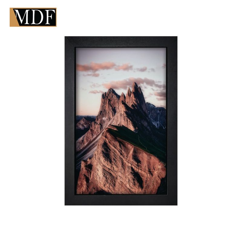 Quadro Decorativo Moldura Pintada Gel Monte Seceda Dolomitas Italianas 30x20 Mdf Adesivado