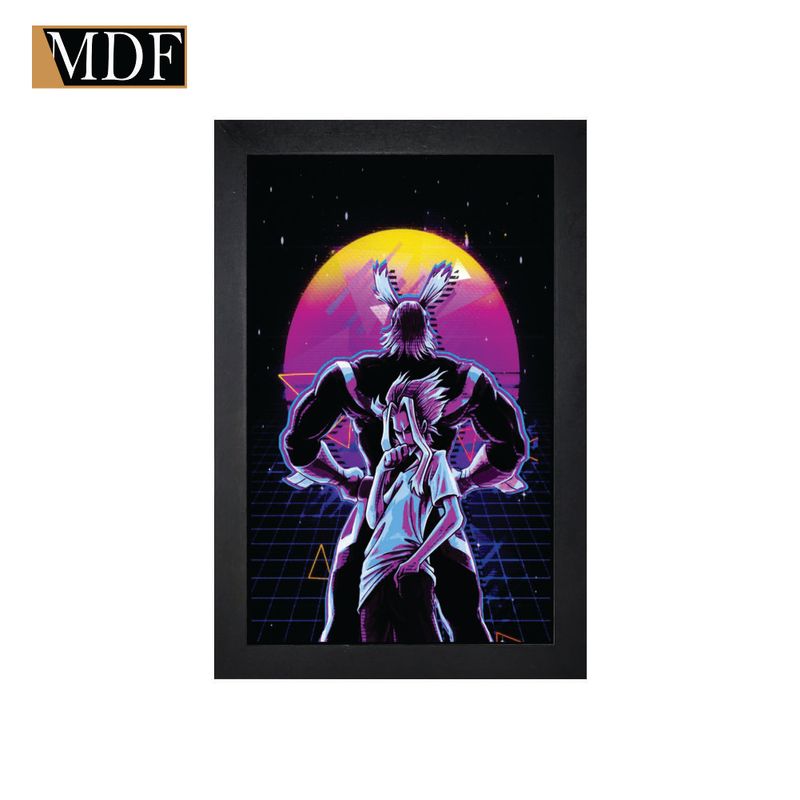 Quadro Decorativo Moldura Pintada Gel Anime 5 30x20 Mdf Adesivado