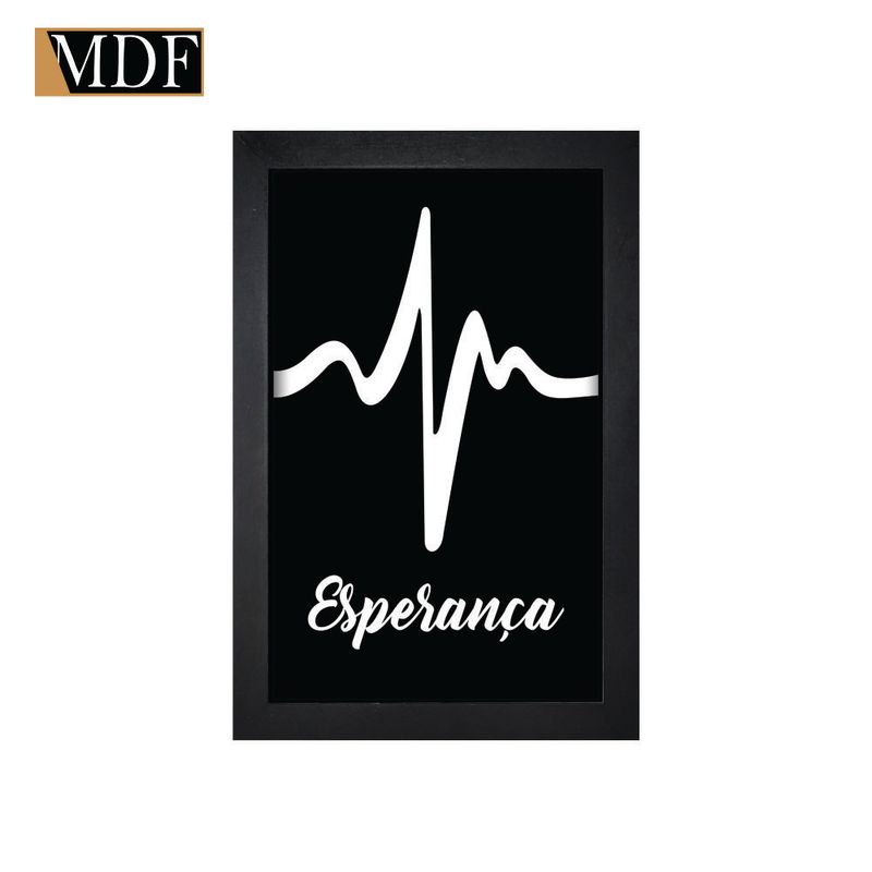 Quadro Decorativo Moldura Pintada Gel Esperança 30x20 Mdf Adesivado
