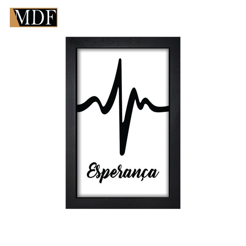 Quadro Decorativo Moldura Pintada Esperança 30x20 Mdf Adesivado