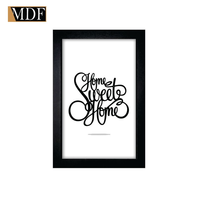Quadro Decorativo Moldura Pintada Gel Home Sweet Home 30x20 Mdf Adesivado