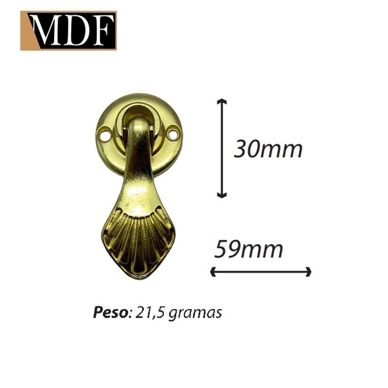 Puxador Premium para Caixa Gaveta 3x5,9cm Artesanato DOURADO