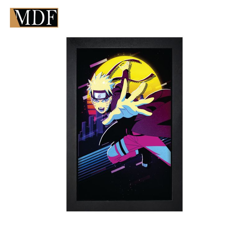 Quadro Decorativo Moldura Pintada Gel Anime 1 30x20 Mdf Adesivado