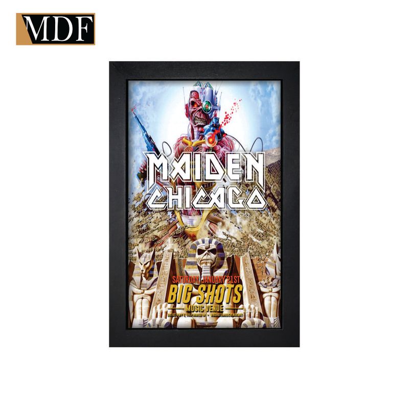 Quadro Moldura Pintada Musical Rock Chicago 30x20 Mdf Adesivado