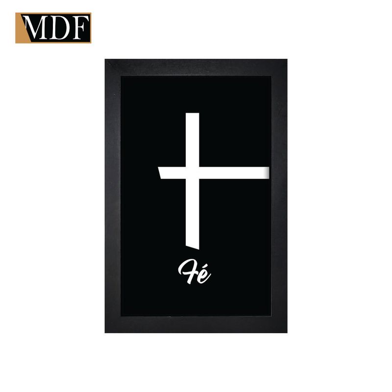Quadro Decorativo Moldura Pintada Gel Fé 30x20 Mdf Adesivado