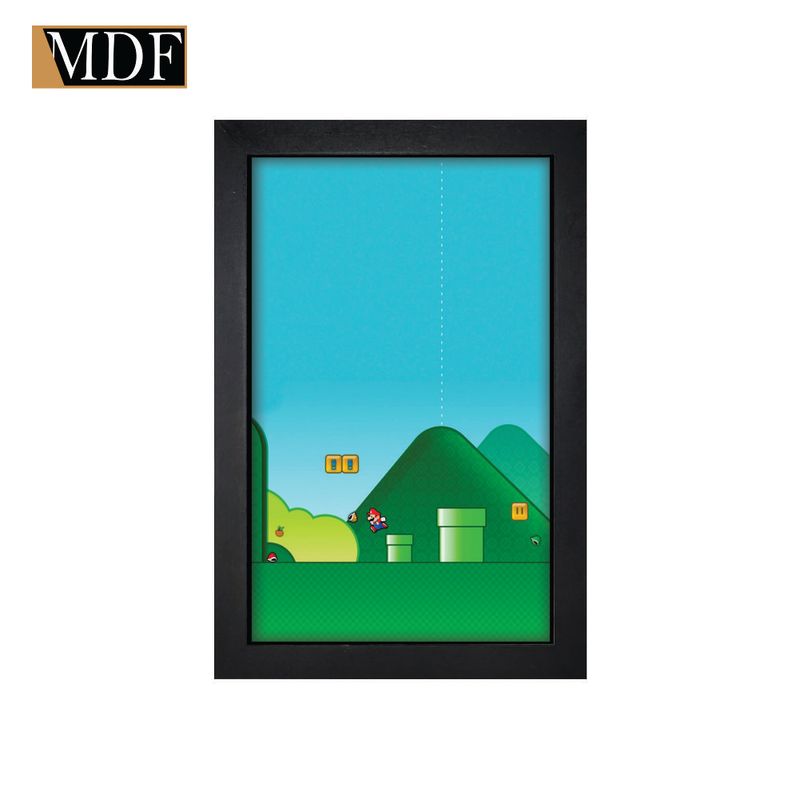 Quadro Decorativo Moldura Pintada Gel Videogame 7 30x20 Mdf Adesivado