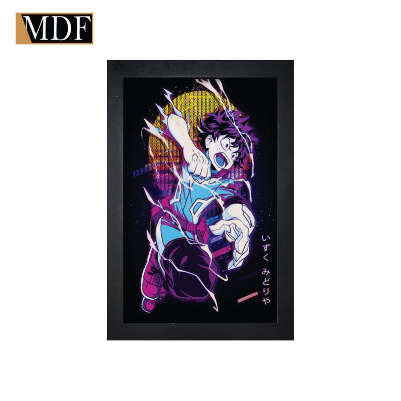 Quadro Decorativo Moldura Pintada Gel Anime 4 30x20 Mdf Adesivado