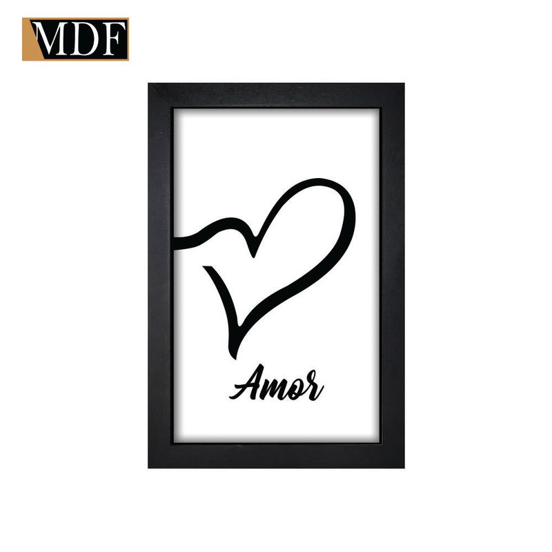 Quadro Decorativo Moldura Pintada Gel Amor 30x20 Mdf Adesivado