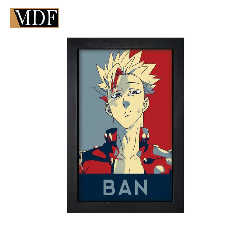 Quadro Decorativo Moldura Pintada Gel Anime 9 30x20 Mdf Adesivado