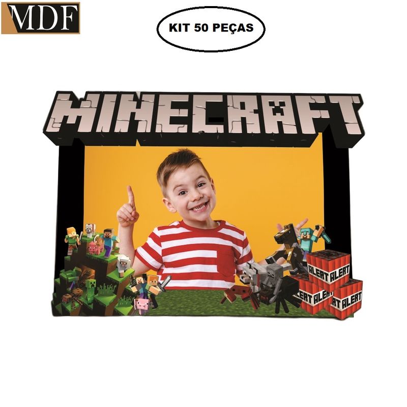 Porta Retrato Infantil 3d Minicrafit Fotos 10x15 Kit 50 Un. Aniversário Mdf Adesivado