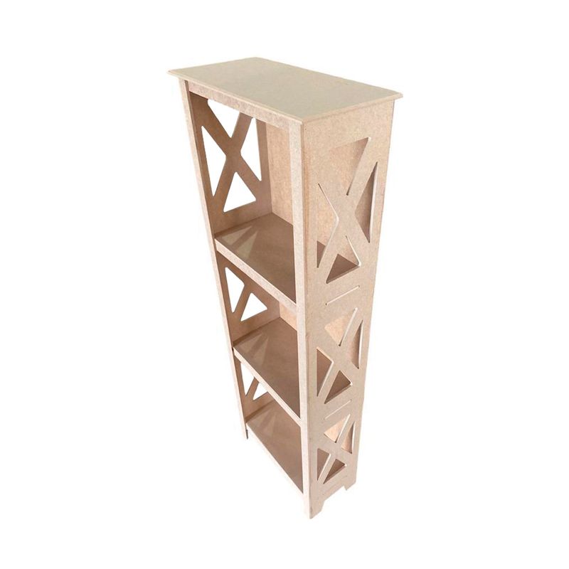 Estante Multiuso 3 Divisórias Modelo X 46x22x130 Mdf Madeira