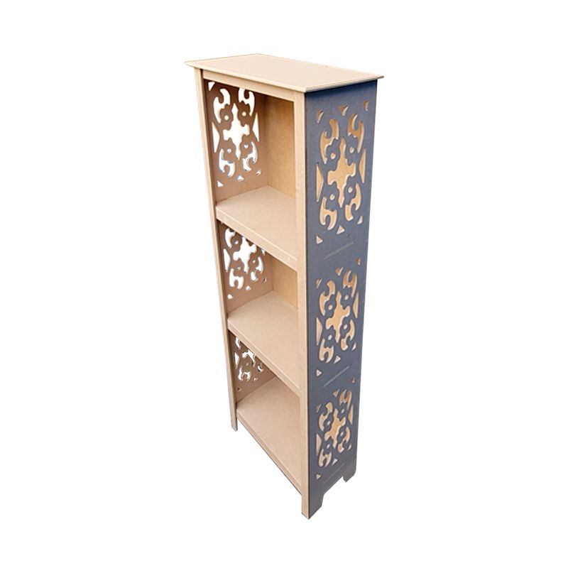 Estante Multiuso 3 Divisórias Modelo Floral 46x22x130 Mdf Madeira