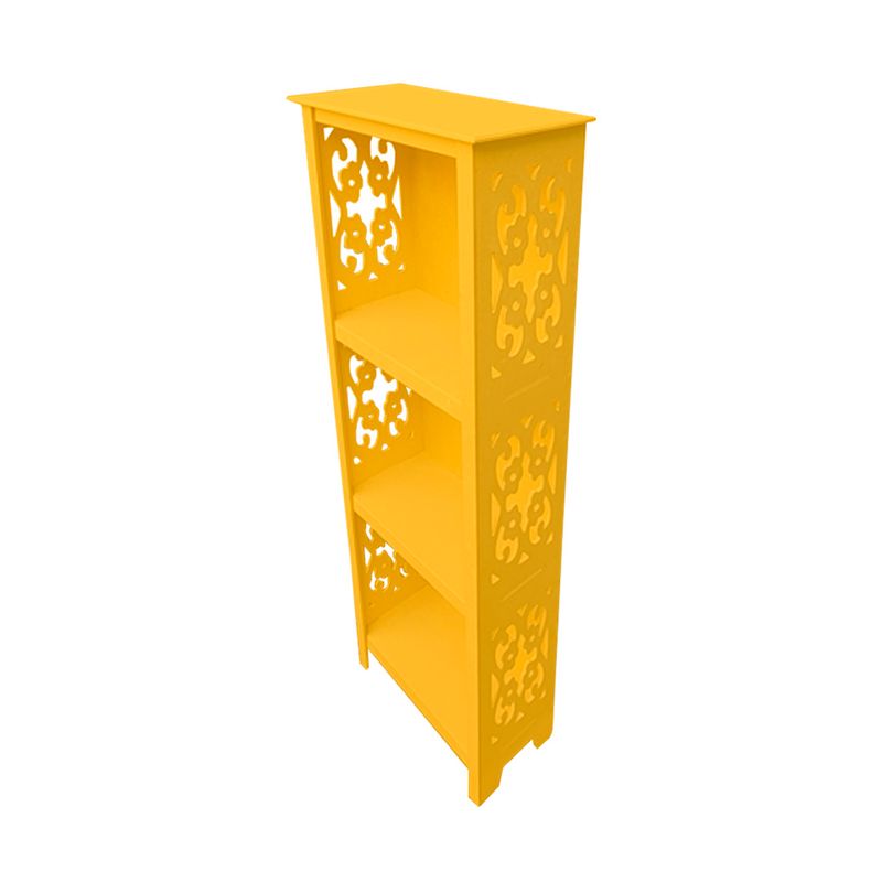 Estante Multiuso 3 Divisórias Modelo Floral 46x22x130 Mdf Madeira Pintado AMARELO