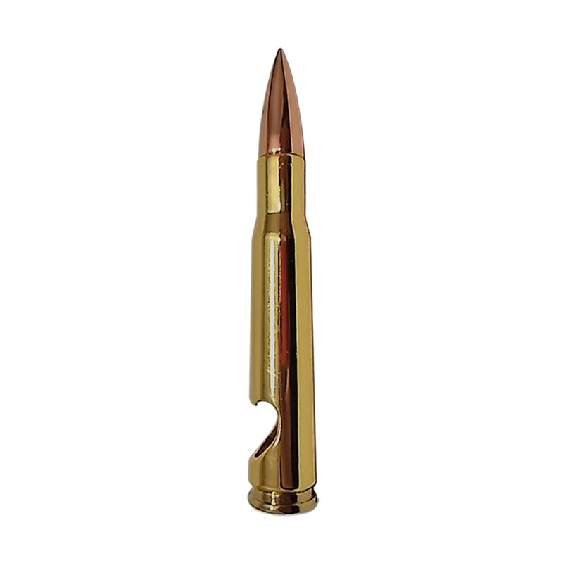 Abridor de Garrafa Bala Fuzil .50 13,5X2 Tamanho Original Decorativo Dourado
